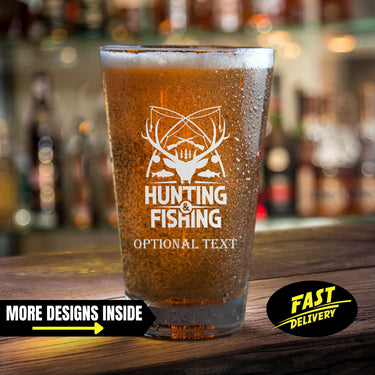Hunting And Fishing Beer Glasses Gifts For Men